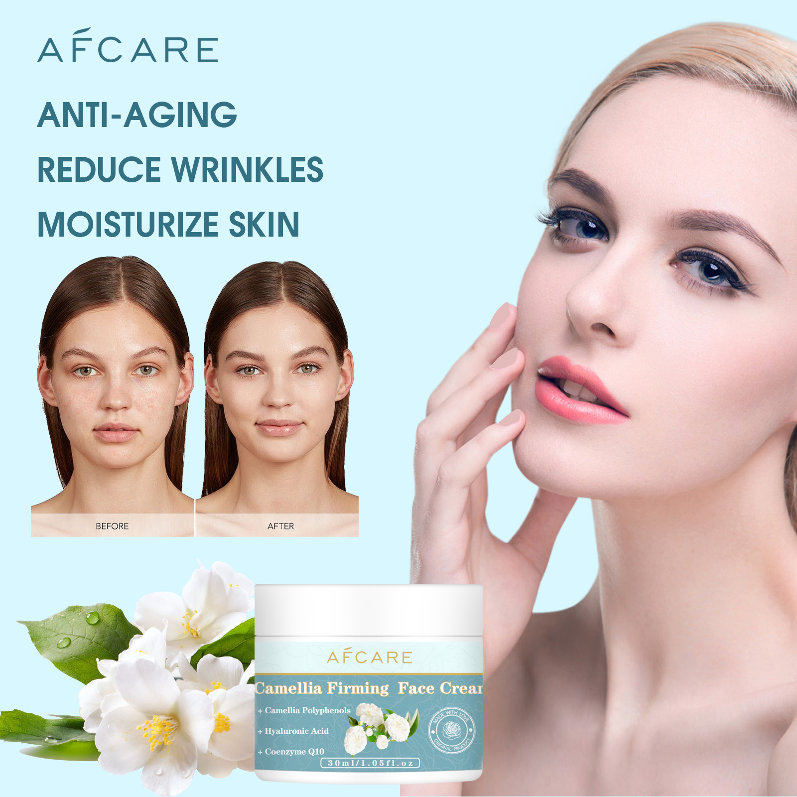 Coenzyme Q10 Cream - Camellia ujędrniający krem do twarzy esencja